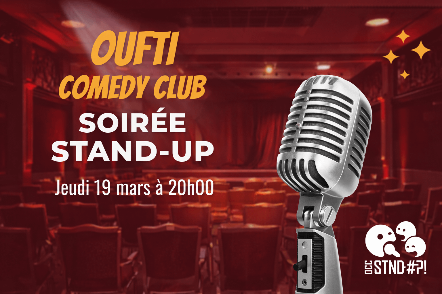 Soirée Stand-Up – Oufti Comedy Club – Jeudi 19 mars à 20h00