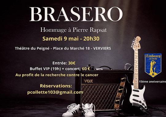 BRASERO – Hommage à Pierre Rapsat – Le samedi 9 mai dès 19h00