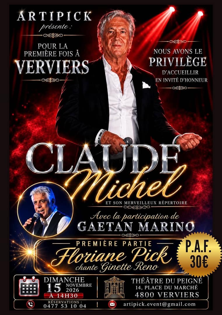 Claude Michel et son merveilleux répertoire – Le dimanche 15 novembre 2026 à 14h30